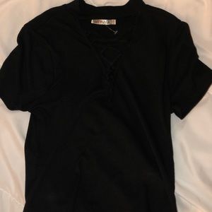 Criss cross neck crop top